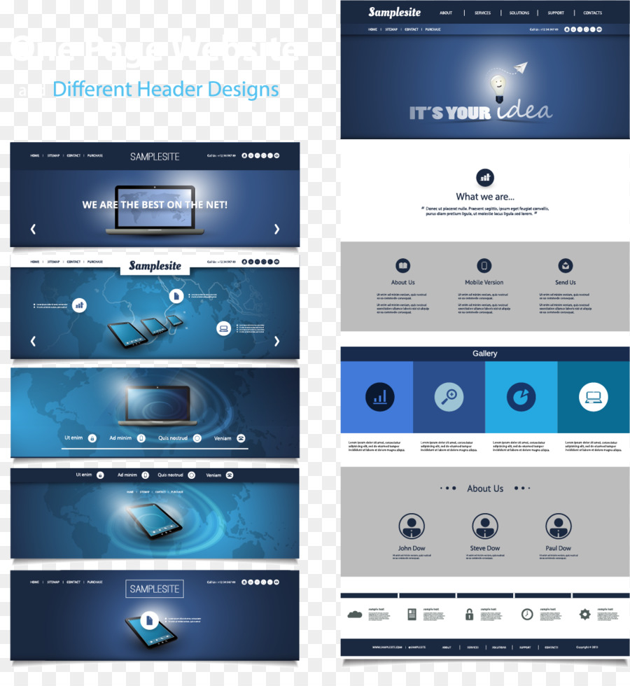 Responsive web design User interface design Flat design - Vektor-web-design-renderings