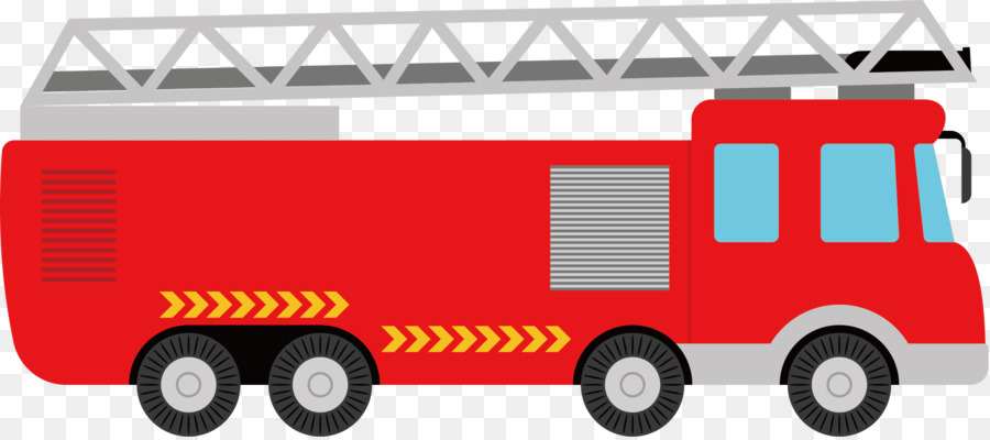 Il motore di fuoco Trasporto di Auto, Illustrazione - Vector colore camion dei pompieri