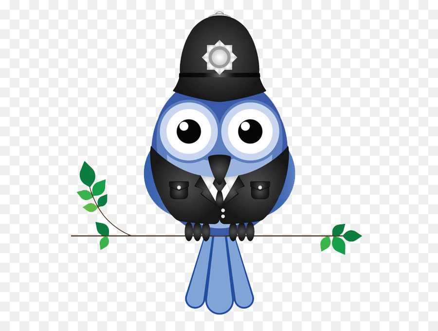 Great Grey Owl-Royalty-free clipart - Little bird Polizei Mütze
