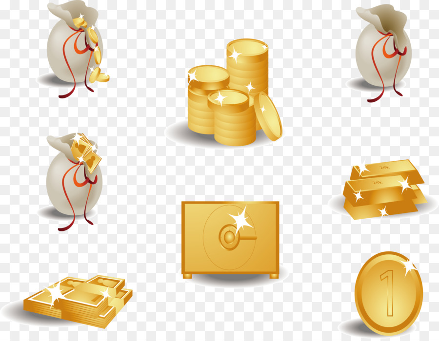 Moneta d'oro, Denaro, Icona - Borsa oro in lingotti