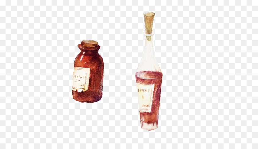 Bottiglia di vetro del Contenitore - Bottiglia contenitore creativo dipinti a mano immagini