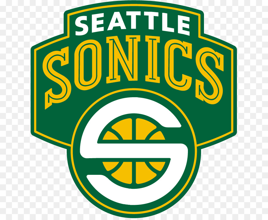 KeyArena 2006u201307 Seattle SuperSonics Saison NBA Oklahoma City Thunder - Handgemalte Buchstaben unregelmäßiges Muster auf grünem hintergrund