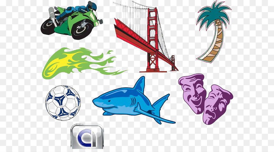 Logo Grafik design - Fisch-Maske-Fußball-und Kabel-Brücke