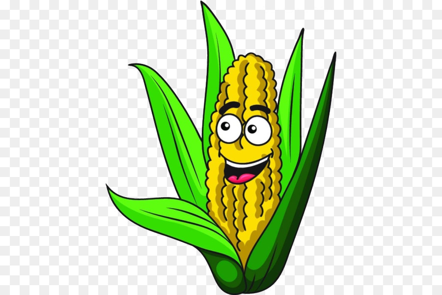 Maiskolben Mais Sweet corn Cartoon - Lächelnd mais