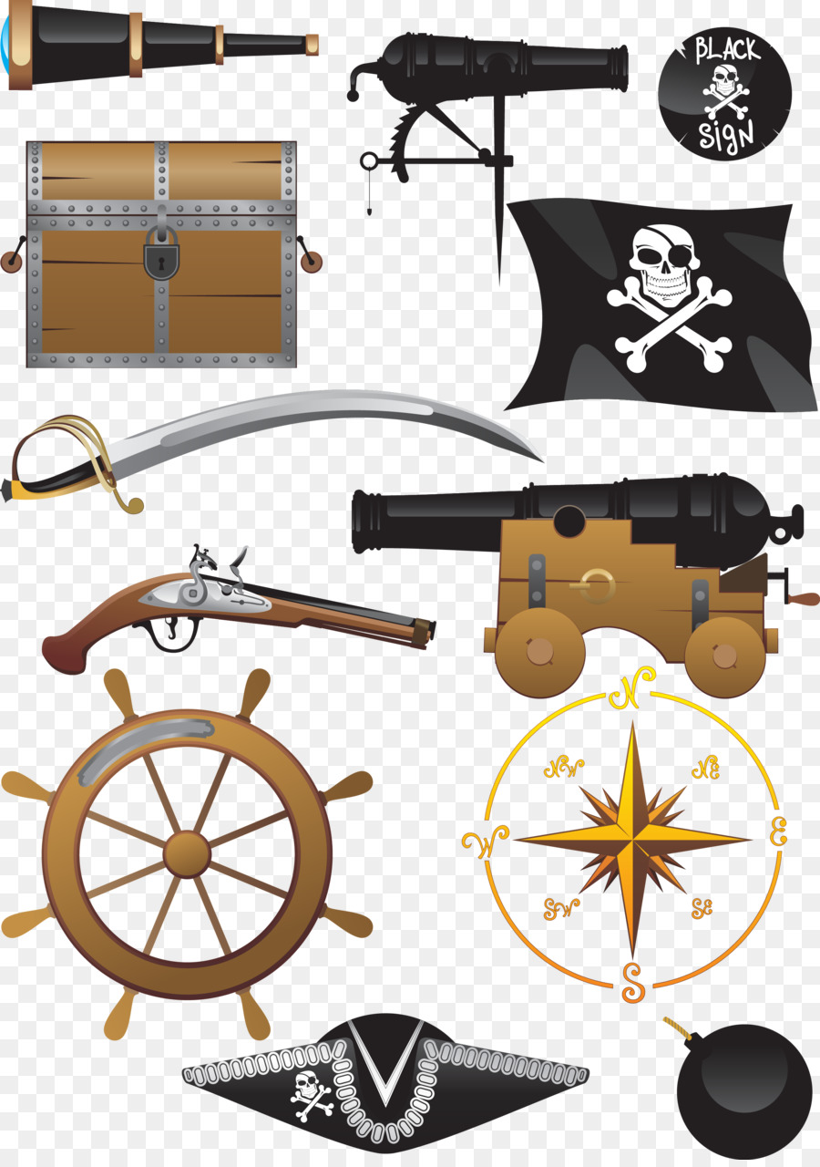 Piraterie-Royalty-free clipart - Vektor-lackiert-Pirat versorgt