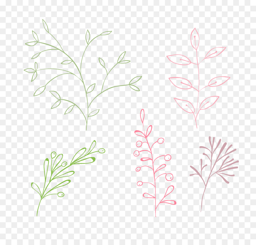 Floral-design Blütenblatt Muster - Hand farbige gras