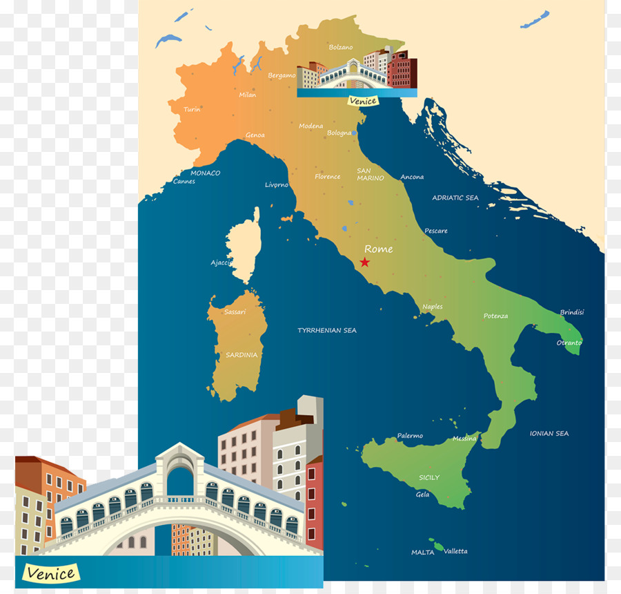 Venedig-Kartendarstellung - Karte von Italien,illustration
