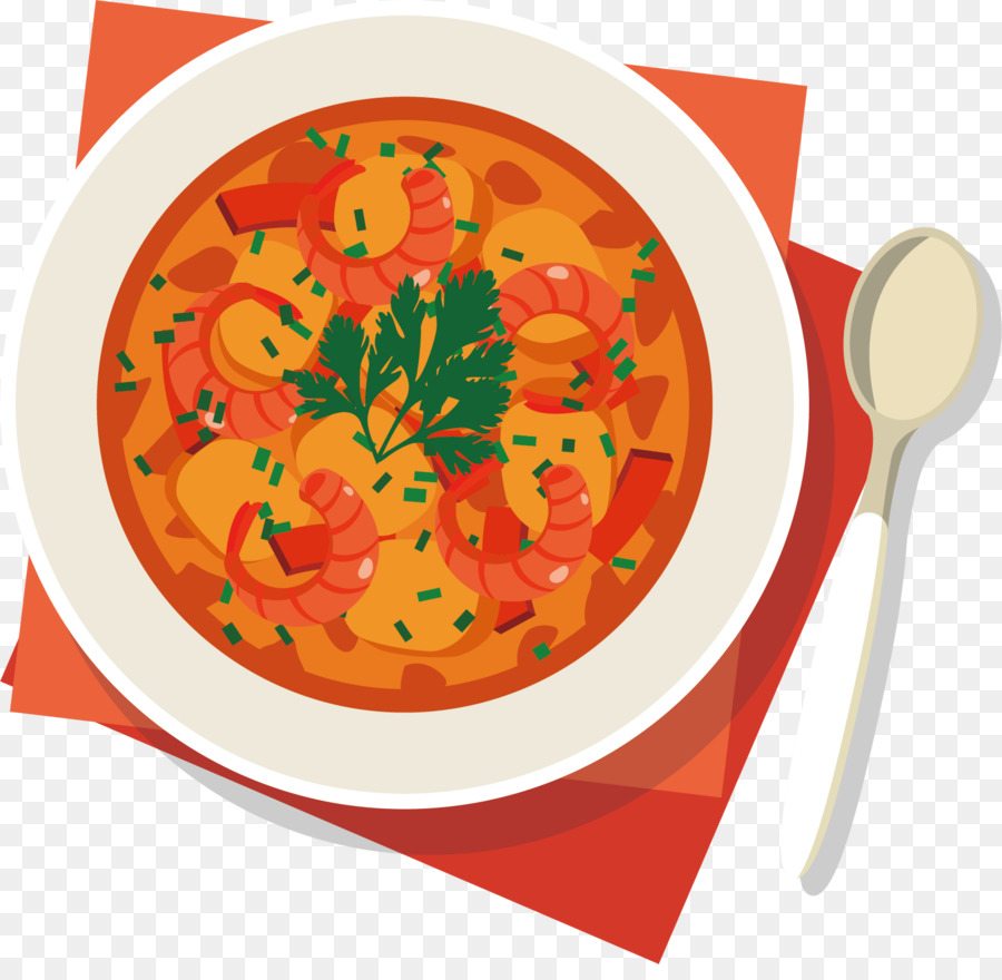 Món súp cà chua tôm Hùm hầm Soup ẩm thực châu Âu - Súp tôm hùm véc tơ