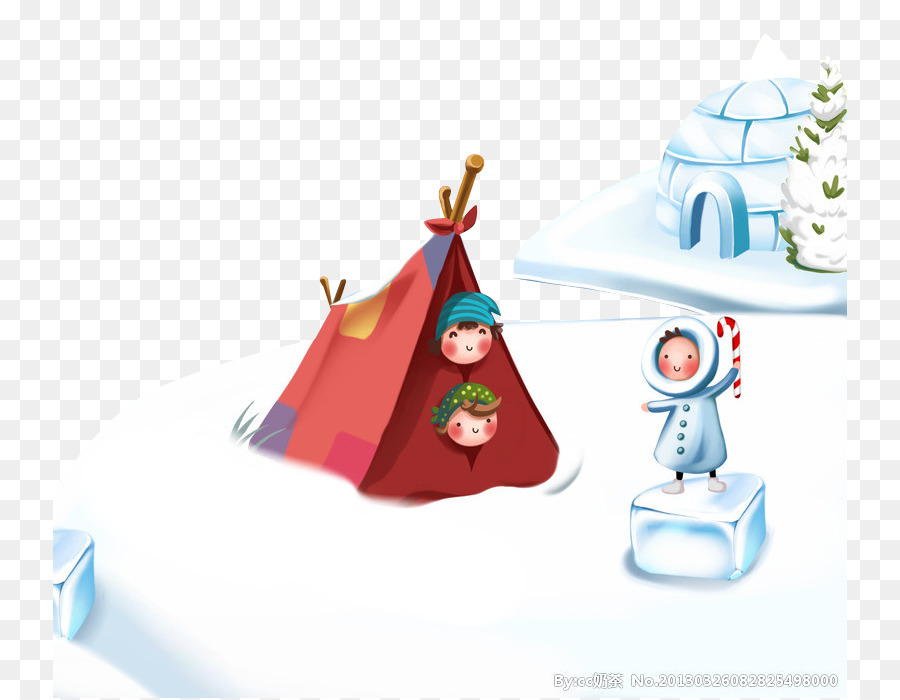 Winter Stock-illustration Cartoon-Abbildung - Schnee-camping