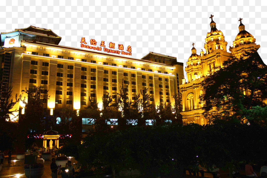 Wangfujing Città Proibita Sunworld Dynasty Hotel Xidan Tianlun Dynasty Hotel Parcheggio - Pechino Tianlun Dynasty Hotel vista notturna
