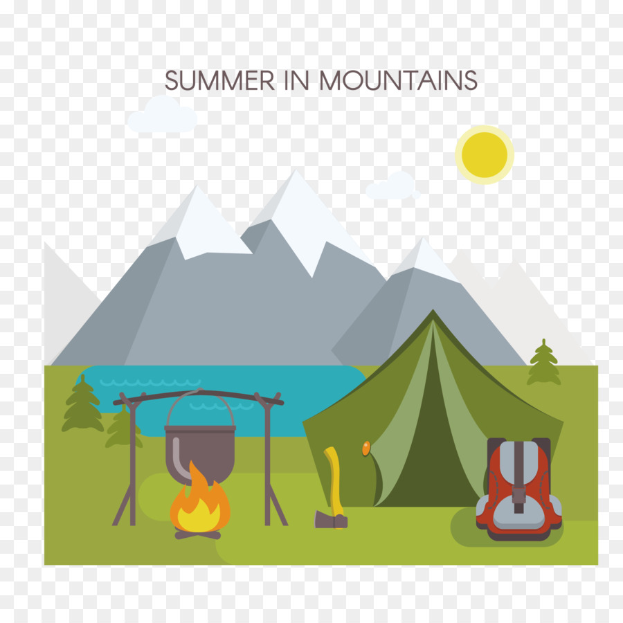 Auch Mount-Sport-Unternehmen Camping-Outdoor-Freizeit - Vektor-Schnee-Berg Campingplatz