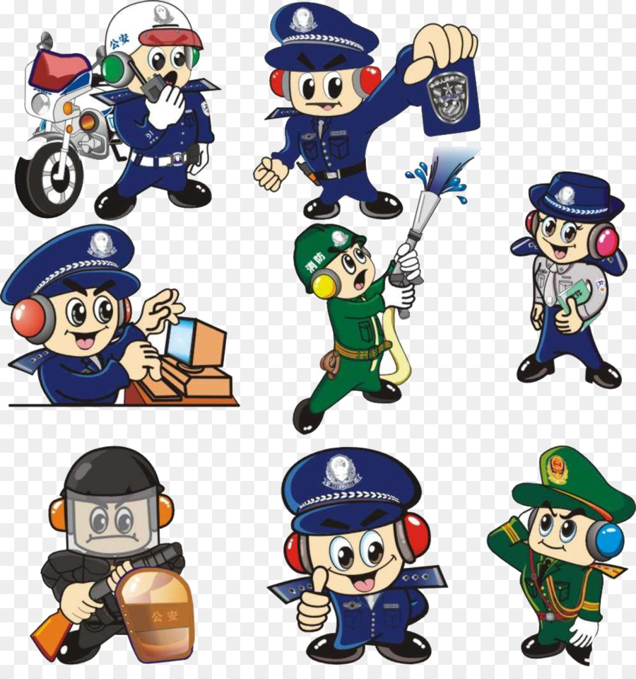 Ufficiale di polizia Cartoon Illustrazione - Abiti blu della polizia