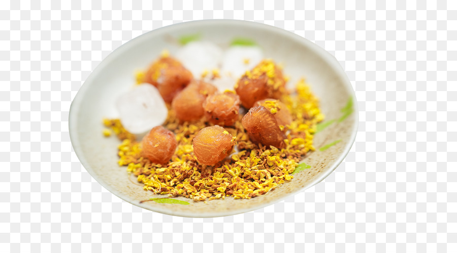 Blüte Tee Gebratener Reis mit SPIEGELEI Vegetarische Küche - Osmanthus longan Tee-Süßigkeiten