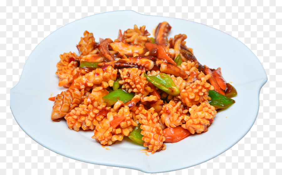 Squid come cibo, cucina Cinese Jambalaya Jollof rice - Licenziato pepe