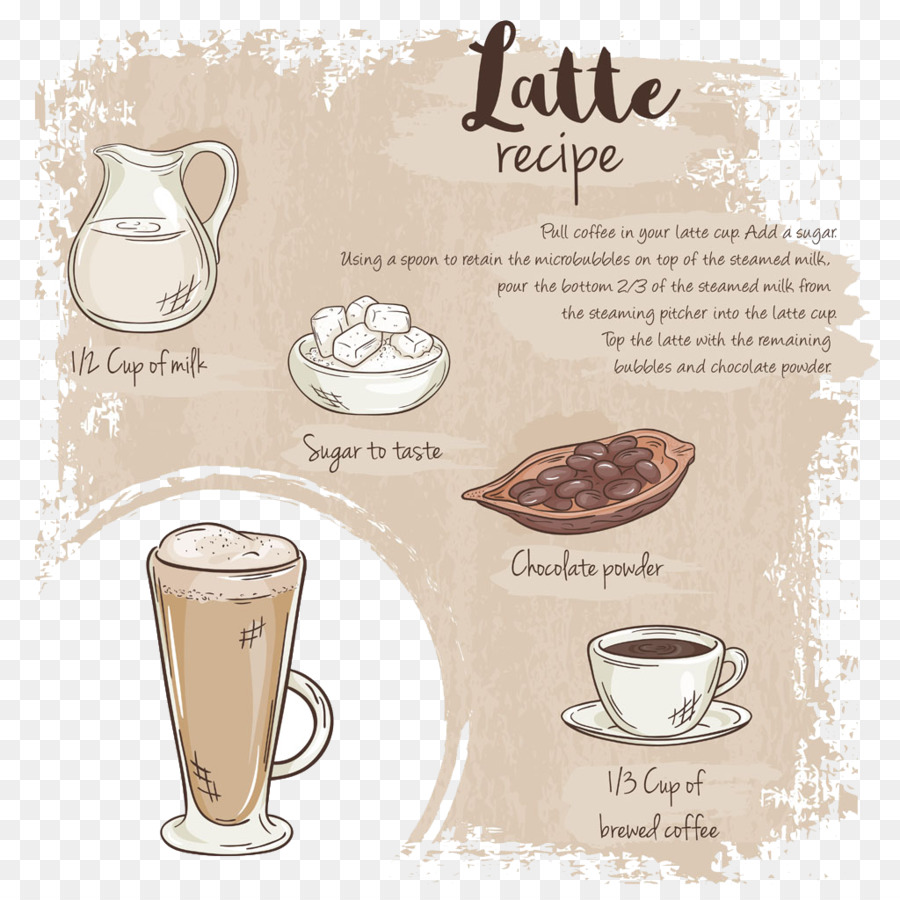 Latte Cappuccino Caffè ghiacciato Caffxe8 moka - Menù creativo, vettoriali