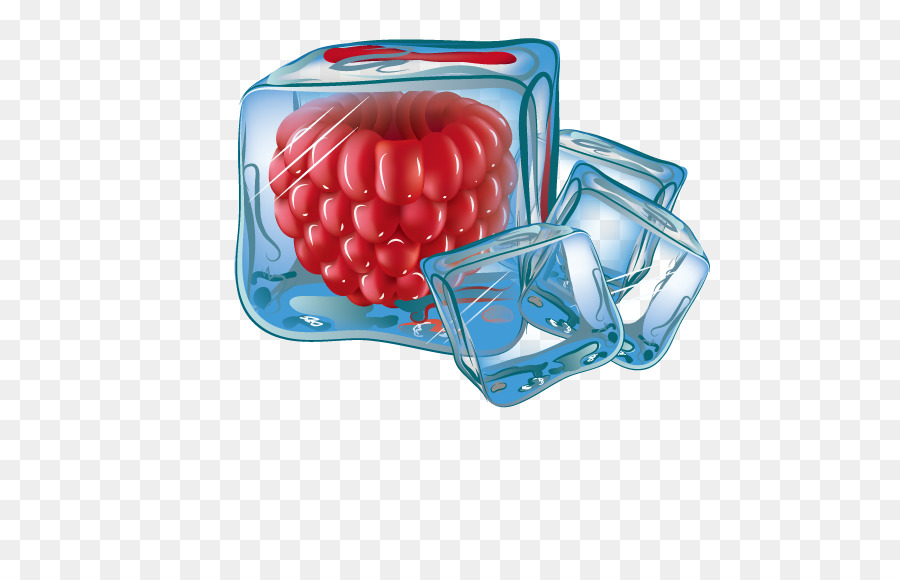 Raspberry Stock-Fotografie Ice cube Illustration - Geeister Himbeere
