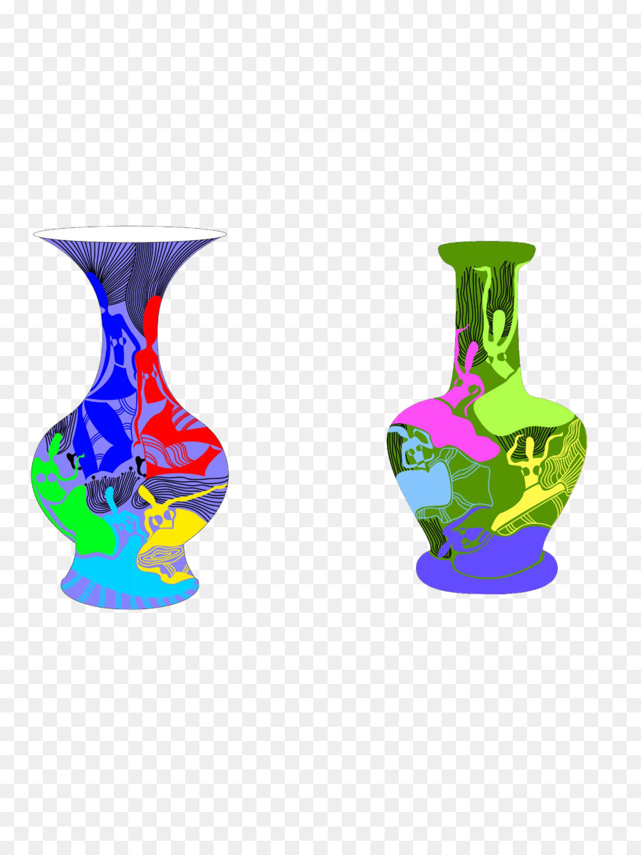 Aquarell Vase mit Motiv - vase