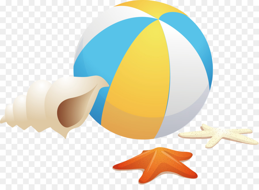 Pallone da spiaggia GMD file di Computer - Pallone da spiaggia conchiglia e stella marina vettoriale