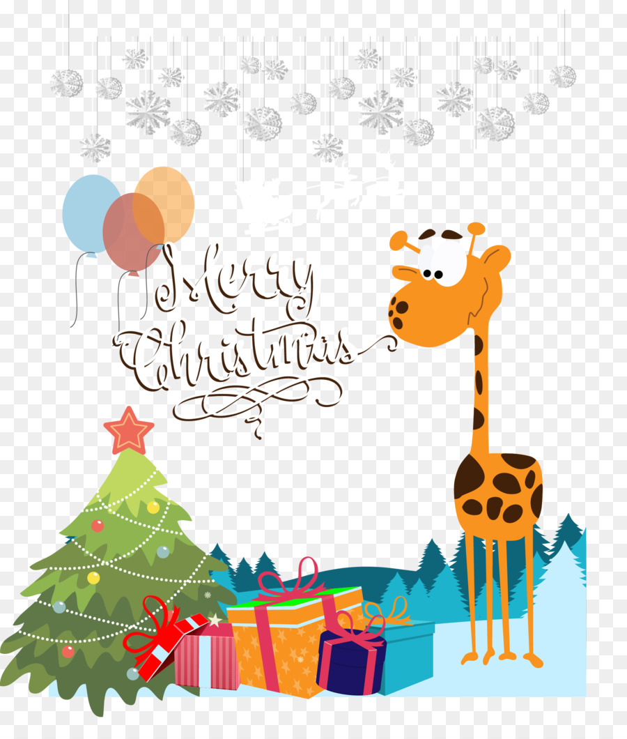 Nord-giraffe Weihnachten Illustration - Vektor-giraffe