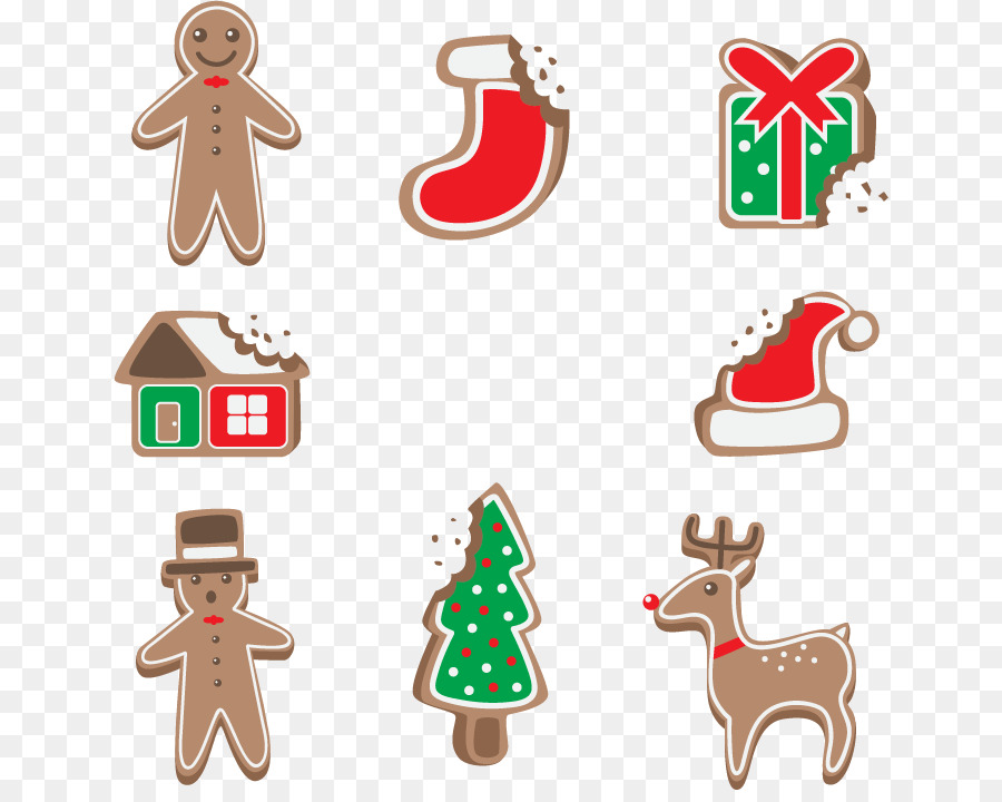 Rudolph Christmas ornament Reindeer Gingerbread Santa Claus - Bitten biscuit