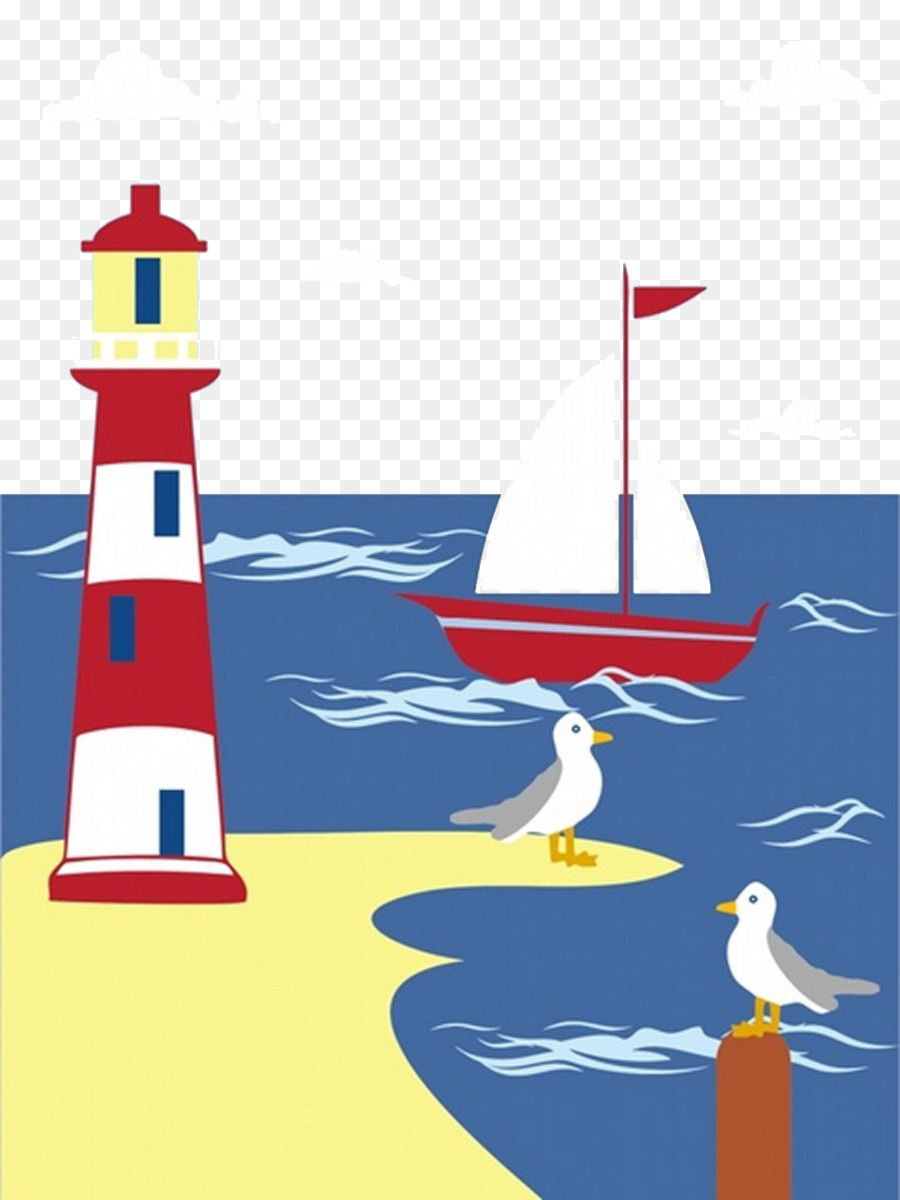 Ufer Badeort Leuchtturm clipart - Cartoon-fee mit ABB Meer Leuchtturm