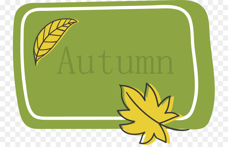 verde - Lettere dipinte sfondo verde con foglie gialle in autunno