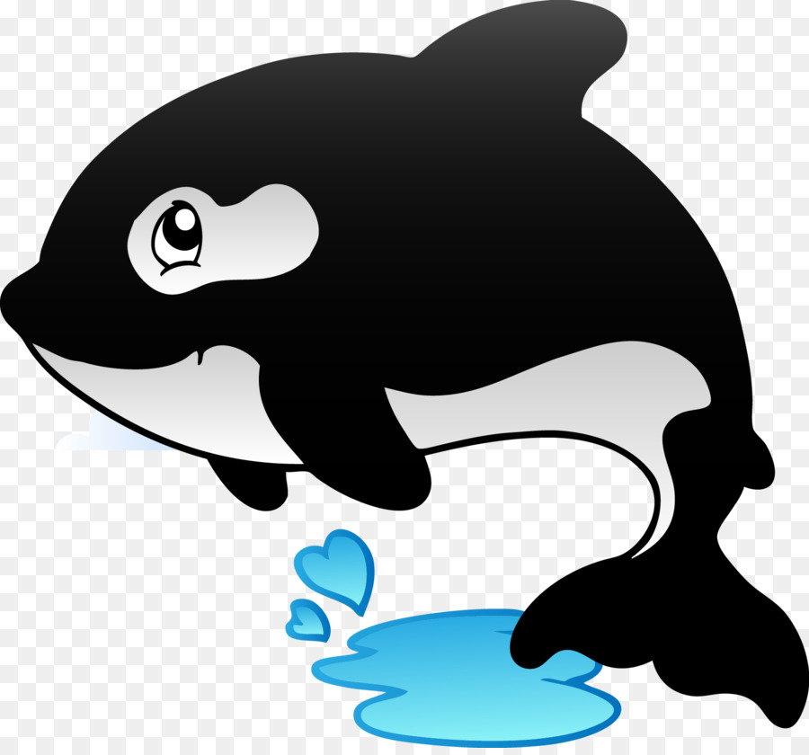 Cá voi sát thủ bánh Sinh nhật Bóng - Véc tơ đen và trắng cá heo