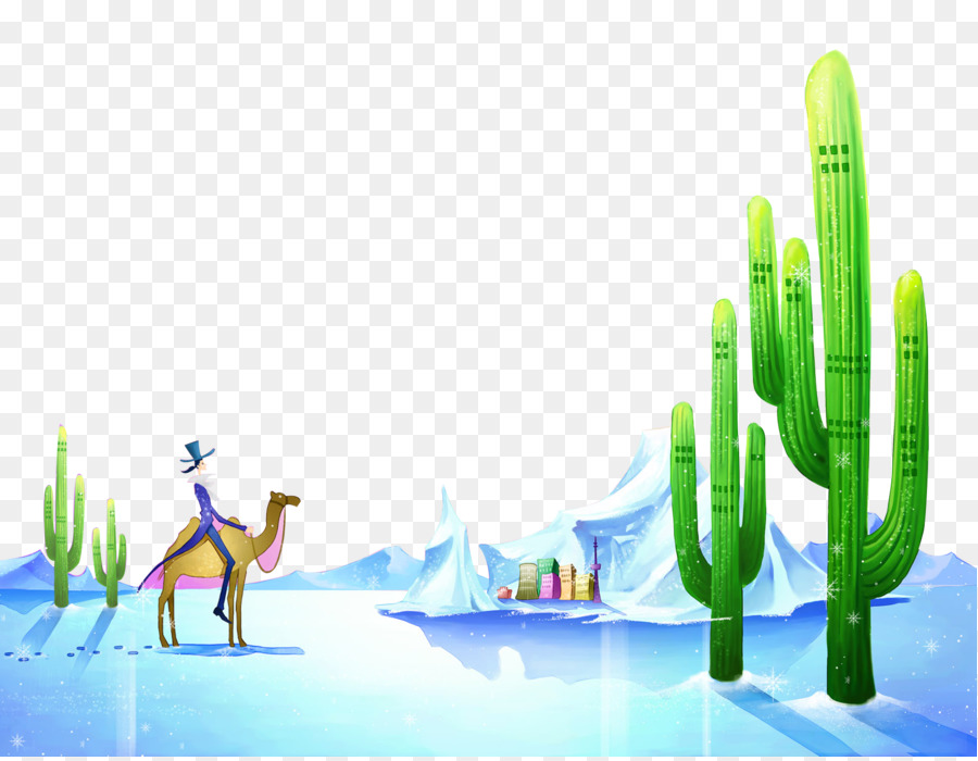 Poster Fumetto Illustrazione - Cactus poster di sfondo