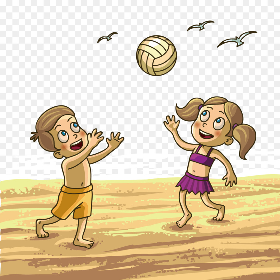 Bambino Estate Royalty-free Illustrazione - Per bambini, beach volley