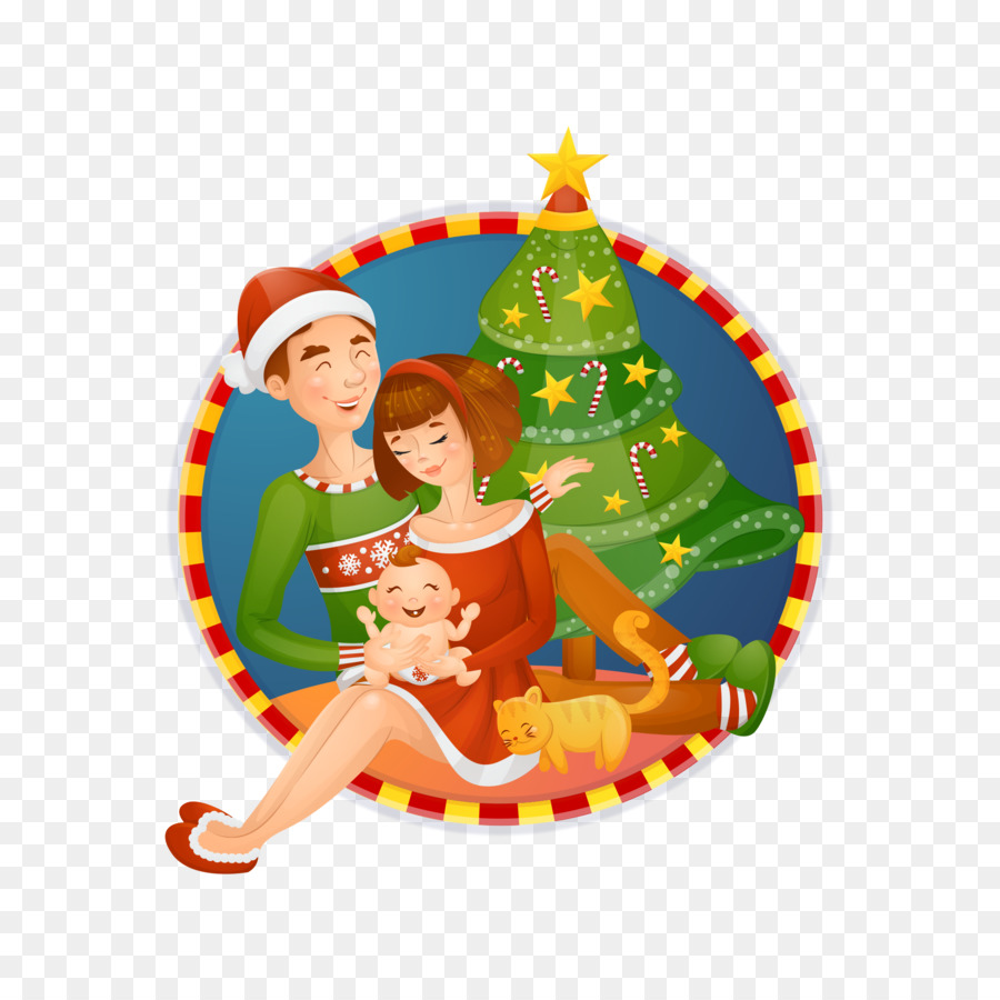 Weihnachten, Familie, Illustration - Vektor-illustration der Familie Weihnachten