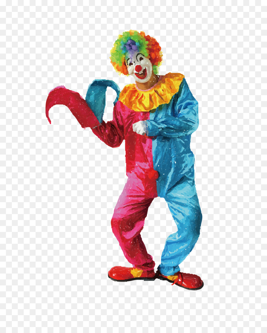Kostüm Clown Kleidung, Erwachsene Perücke - Vektor-Farben-Karikatur-clown,Charakter