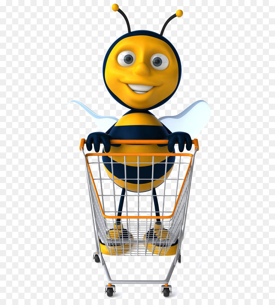 Bee polline di api operaie Illustrazione - Cartoon api carrello materiale