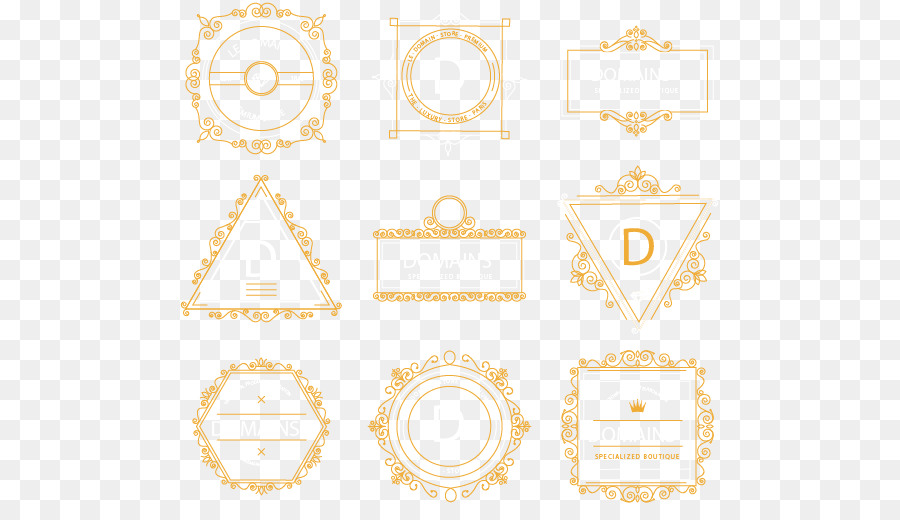 Bild Rahmen Gelb Muster - Vektor lackiert neun gold-Rahmen