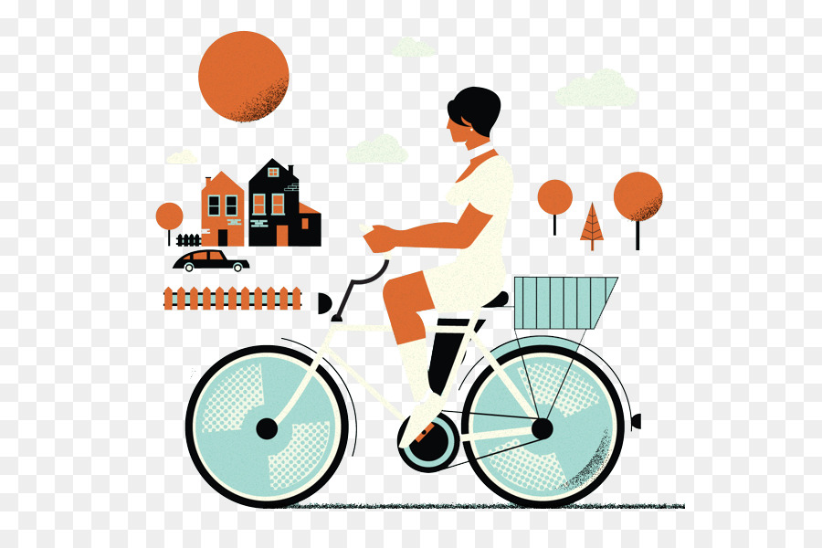 In Bicicletta, Illustrazione - Escursioni in bicicletta