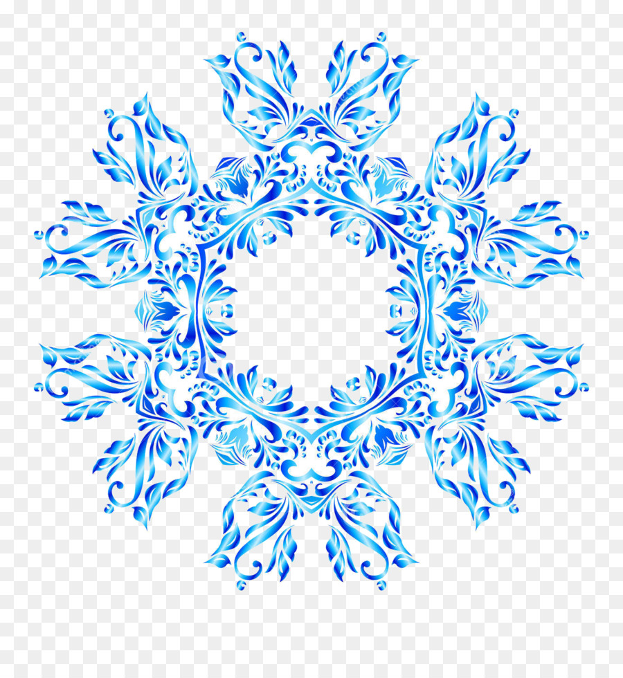 Blue Snowflake Pattern Zeichnen - Schneeflocke