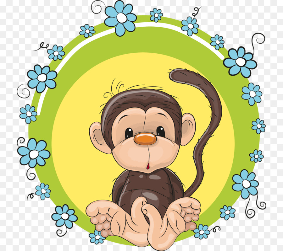 Monkey Flower Clip Art - Affen Girlande