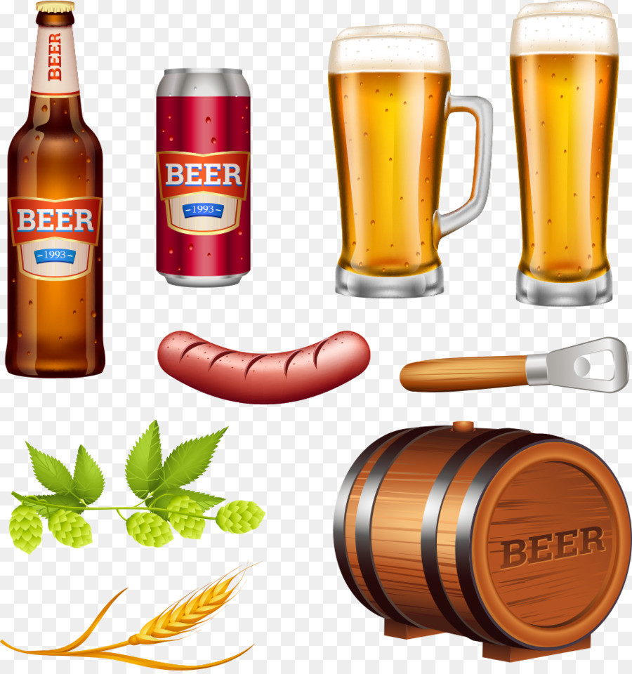 Birra fotografia di Stock, Illustrazione - Salsiccia e birra vettore materiale