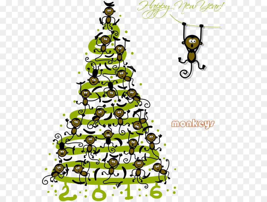 Weihnachtsbaum-Affe-Plakat - Kreativer Affe Baum Gruß