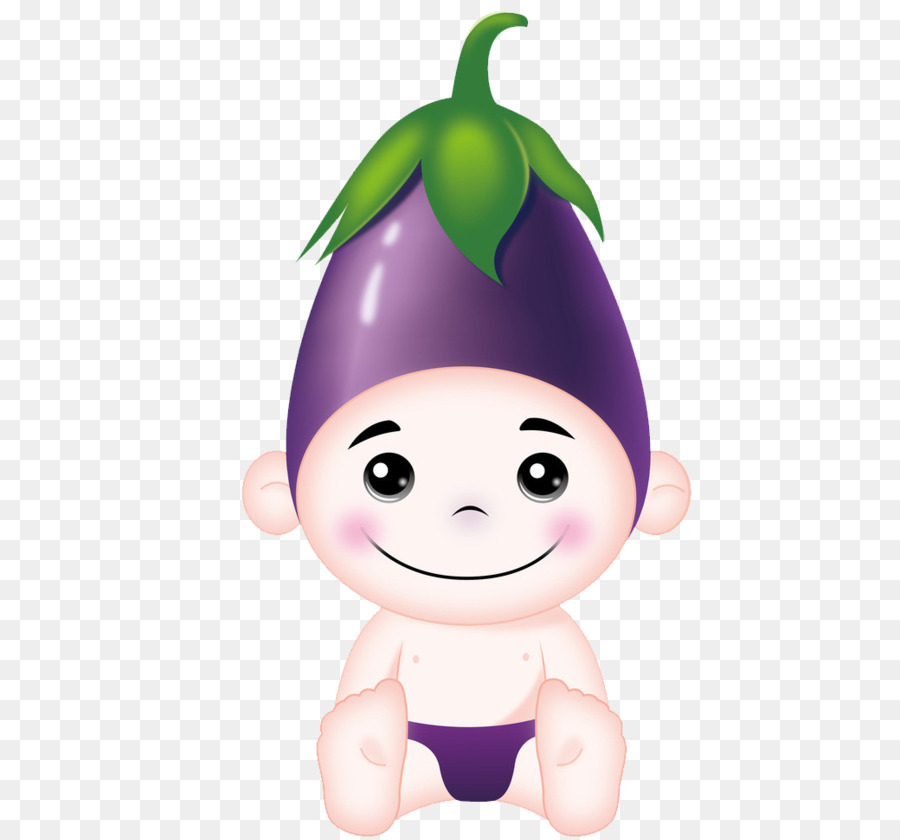 Auberginen Cartoon-Gemüse - Cartoon little baby-Auberginen Bild material