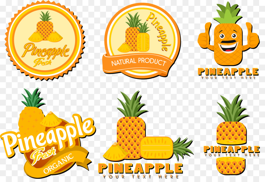 Ananas Vegetarische Küche Shape-Icon-Set - Ananas-icon-set
