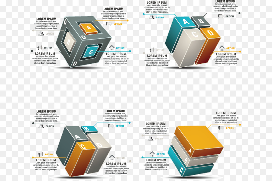 Infografik Diagramm-Geometrie - Cube-Vektor-Diagramm