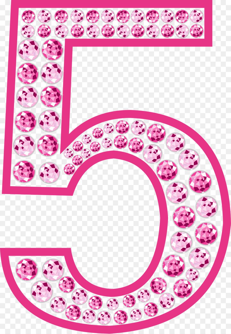 Pink Anzahl Diamant-Symbol - Rosa Diamant-Zahl 5