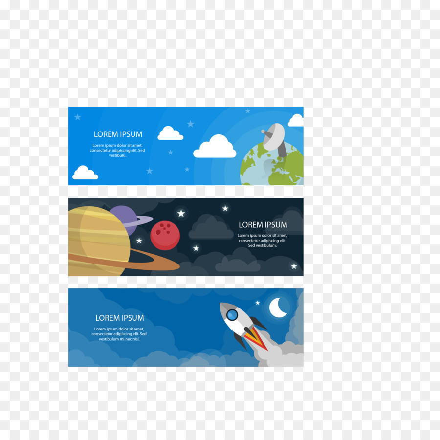 Flat design Web-banner-Werbung - Vektor-Farbe outer space science-banner