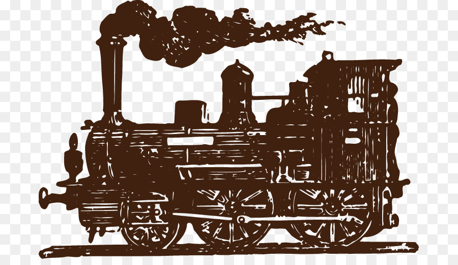 Treno trasporto Ferroviario, locomotiva a Vapore - Dipinto a mano in treno