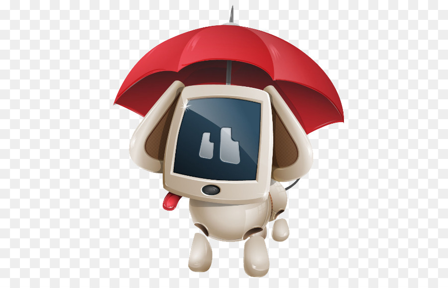 Chihuahua-Roboter, Computer-Illustration - Regenschirm