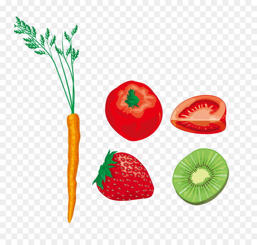 Erdbeer-Food-Gastronomie Auglis Abbildung - Vektor Karotte