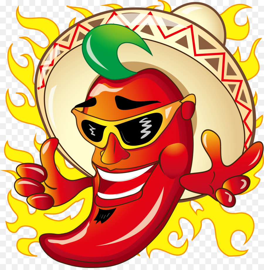 Jalapexf1o Mexikanische Küche Chili-Pfeffer, Cartoon - Vektor-Pfeffer