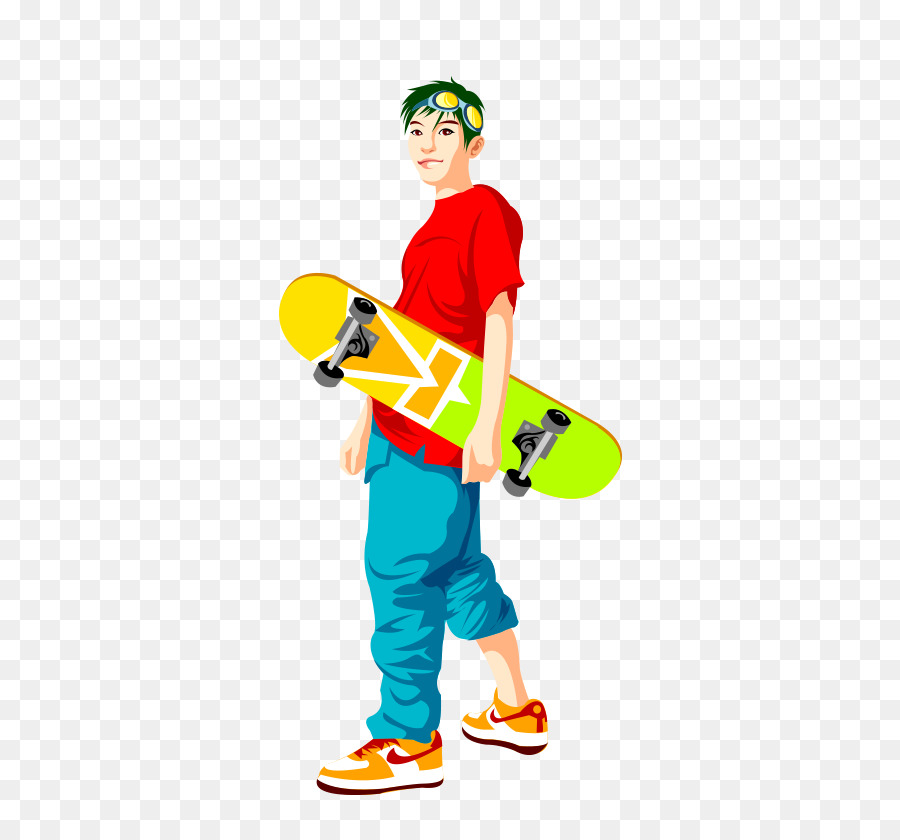 Skateboarding, Roller skating Silhouette - Cool Boy