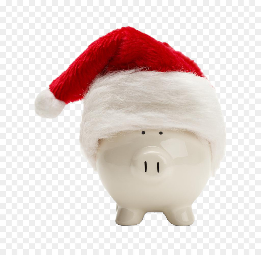 Babbo Natale, maiale Domestico Salvadanaio di Natale - Salvadanaio con un cappello di Natale