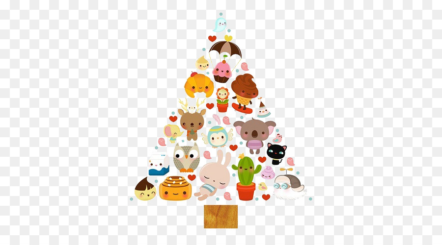 Kawaii di Natale, albero di Natale, Arte, Illustrazione - triangolo